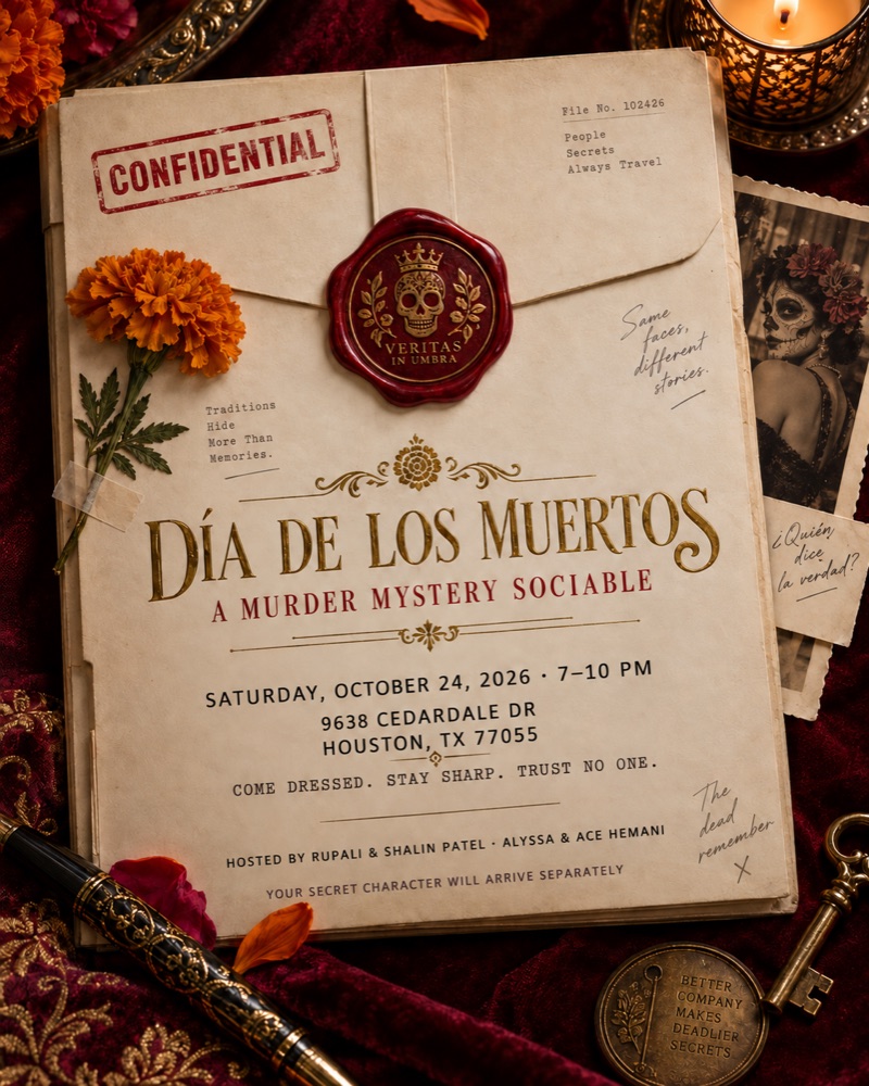 Día de los Muertos: A Murder Mystery Sociable, Saturday October 24, 7 to 10 PM